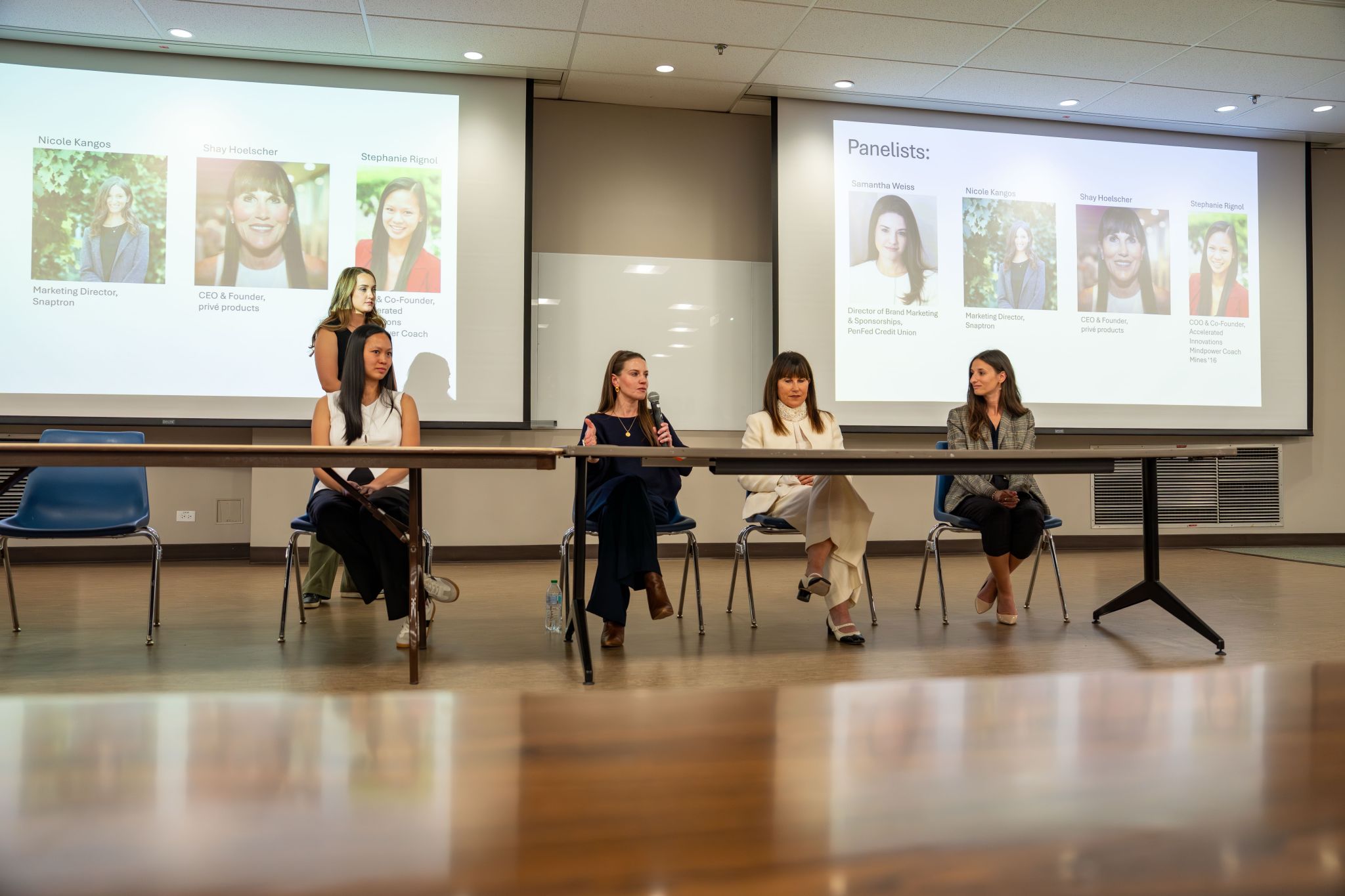 Nicole speaking on a marketing panel at Colorado School of Mines
